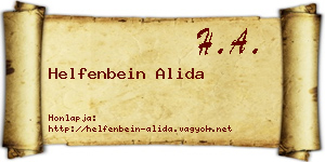 Helfenbein Alida névjegykártya